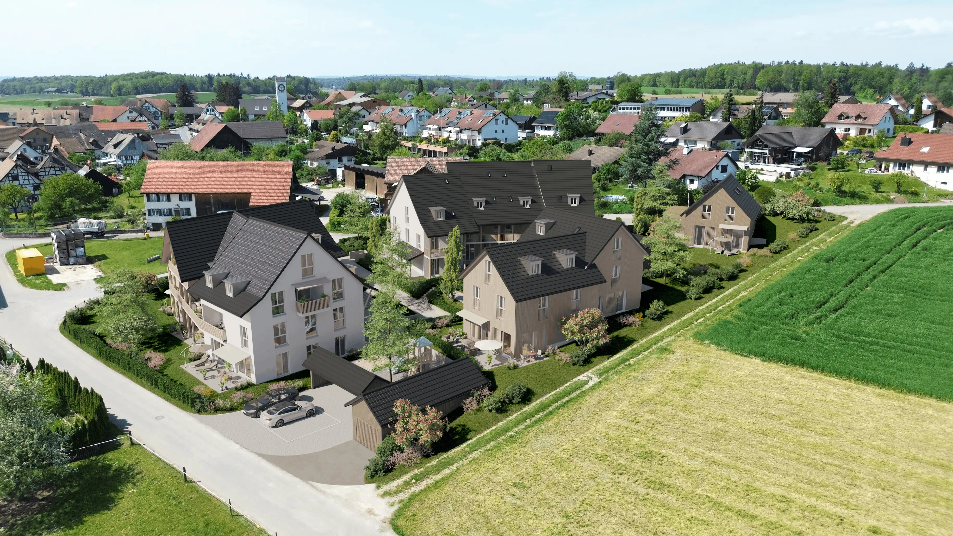 bild von einer überbauung mit feld