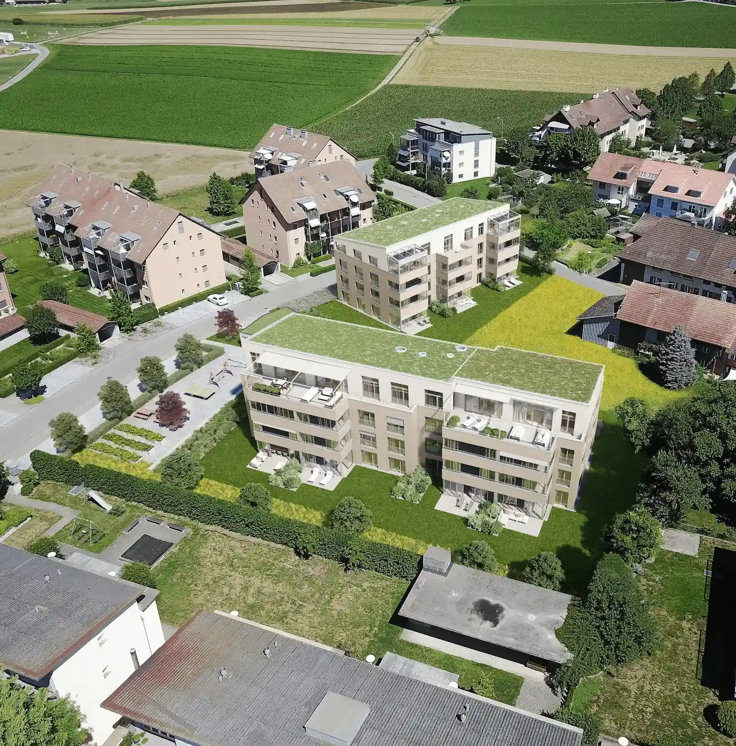 Visualisierung moderner überbauung
